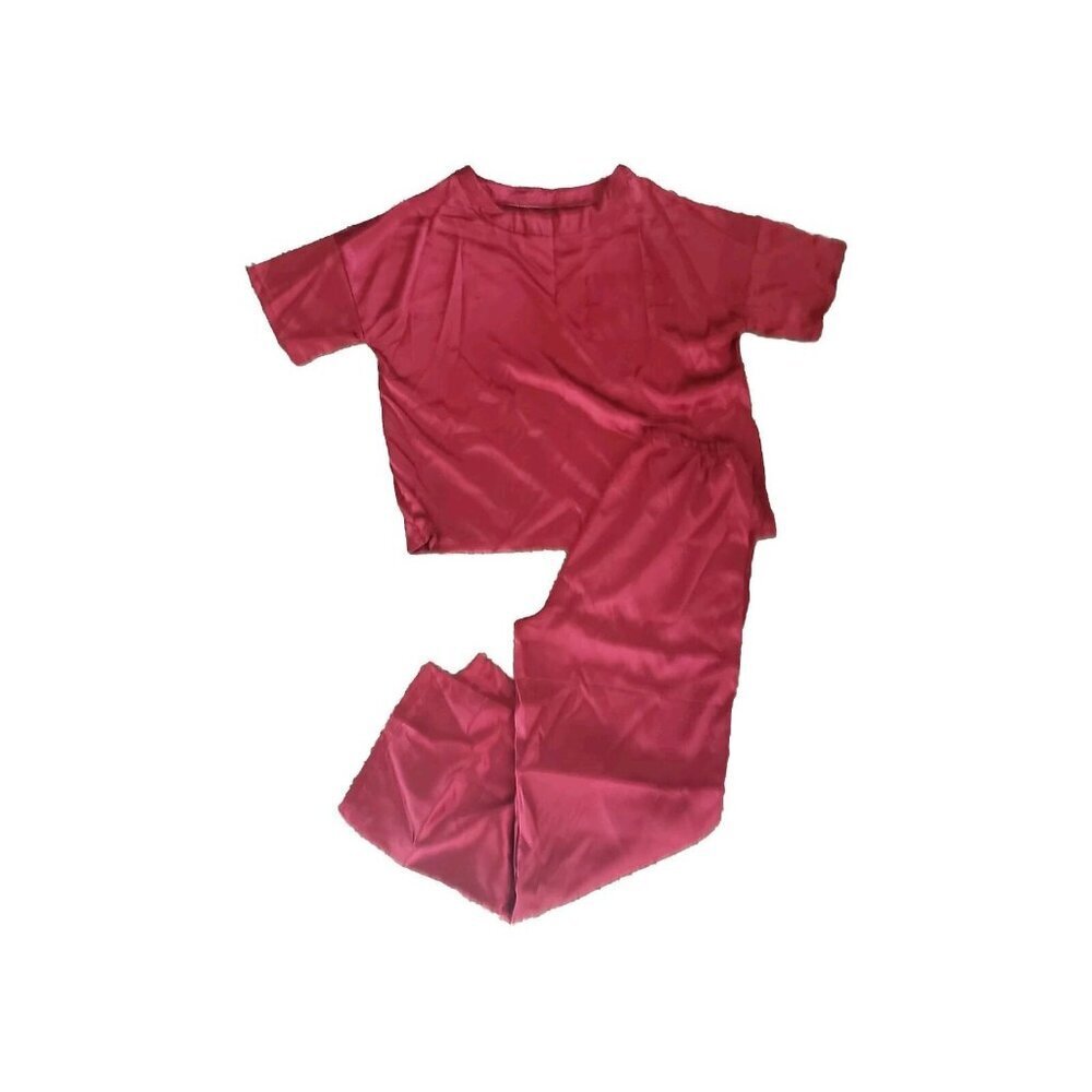 Women's Satin Pajamas Set Short Sleeves Sleepwear Loungewear PJS - Medium - Picture 2 of 9